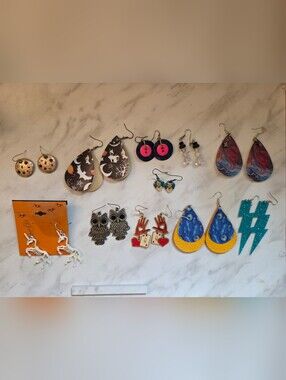 11 Mixed Statement Earrings Set - Colorful Assortment